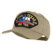 USS Texas 1912 1948 BB 35 Patched Solid Cotton Twill 5 Panel Prostyle Snap Cap - Khaki OSFM