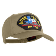 USS Texas 1912 1948 BB 35 Patched Solid Cotton Twill 5 Panel Prostyle Snap Cap - Khaki OSFM