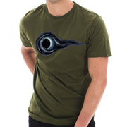 Galaxy Black Hole Graphic Design Ring Spun Combed Cotton Short Sleeve Deluxe Jersey T-Shirt - Army-Green XS