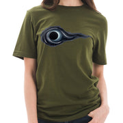 Galaxy Black Hole Graphic Design Ring Spun Combed Cotton Short Sleeve Deluxe Jersey T-Shirt - Army-Green XS