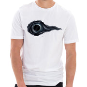 Galaxy Black Hole Graphic Design Ring Spun Combed Cotton Short Sleeve Deluxe Jersey T-Shirt - White XS