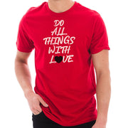 Do All Things with Love Phrase Graphic Design Short Sleeve Jersey T-Shirt