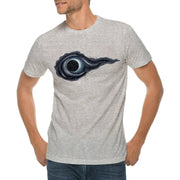 Galaxy Black Hole Graphic Design Ring Spun Combed Cotton Short Sleeve Deluxe Jersey T-Shirt - Heather-Grey XS