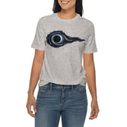 Galaxy Black Hole Graphic Design Ring Spun Combed Cotton Short Sleeve Deluxe Jersey T-Shirt - Heather-Grey XS