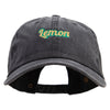 Lemon Text Cotton Twill Premium Pigment Dyed Cap - Black OSFM