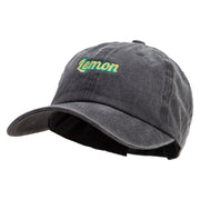 Lemon Text Cotton Twill Premium Pigment Dyed Cap - Black OSFM