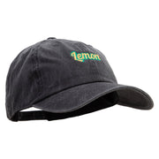 Lemon Text Cotton Twill Premium Pigment Dyed Cap - Black OSFM