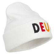 Germany DEU Flag Embroidered Long Beanie