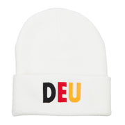 Germany DEU Flag Embroidered Long Beanie