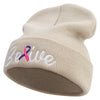 Cancer Awareness With Belive Embroidered 12 Inch Long Knitted Beanie