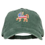 Donkey USA Flag Embroidered Washed Buckle Cap