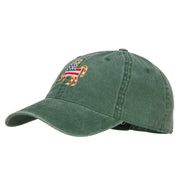 Donkey USA Flag Embroidered Washed Buckle Cap