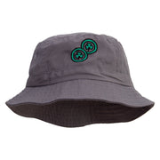 Lucky Coins Embroidered Pigment Dyed Bucket Hat - Charcoal OSFM