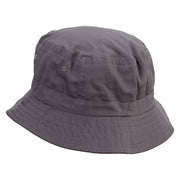 Lucky Coins Embroidered Pigment Dyed Bucket Hat - Charcoal OSFM