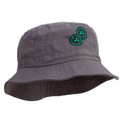 Lucky Coins Embroidered Pigment Dyed Bucket Hat - Charcoal OSFM