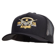 Ranger Mess with The Best Die Like The Rest Five Panels Pro Style Trucker Mesh Cap - Black OSFM