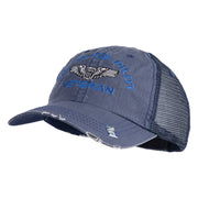 Air Force Pilot Veteran Embroidered Low Profile Special Cotton Mesh Cap - Navy OSFM