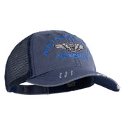 Air Force Pilot Veteran Embroidered Low Profile Special Cotton Mesh Cap - Navy OSFM