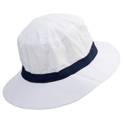 Hawaii Map State Flag Symbol Embroidered Oversized Water Repellent Brushed Golf Hat - White-Navy XL