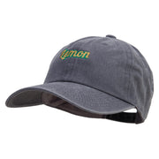 Lemon Text Cotton Twill Premium Pigment Dyed Cap - Grey OSFM