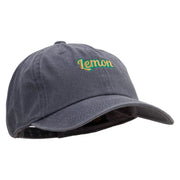 Lemon Text Cotton Twill Premium Pigment Dyed Cap - Grey OSFM