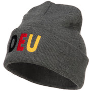 Germany DEU Flag Embroidered Long Beanie