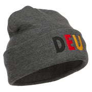 Germany DEU Flag Embroidered Long Beanie