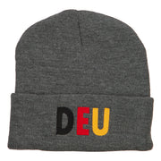 Germany DEU Flag Embroidered Long Beanie