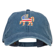 Donkey USA Flag Embroidered Washed Buckle Cap