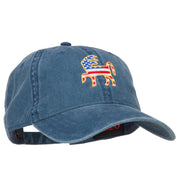 Donkey USA Flag Embroidered Washed Buckle Cap