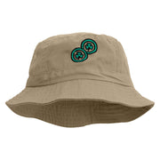 Lucky Coins Embroidered Pigment Dyed Bucket Hat - Khaki OSFM