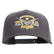 Ranger Mess with The Best Die Like The Rest Five Panels Pro Style Trucker Mesh Cap - Grey OSFM