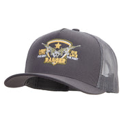 Ranger Mess with The Best Die Like The Rest Five Panels Pro Style Trucker Mesh Cap - Grey OSFM