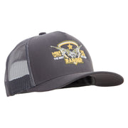 Ranger Mess with The Best Die Like The Rest Five Panels Pro Style Trucker Mesh Cap - Grey OSFM