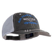 Air Force Pilot Veteran Embroidered Low Profile Special Cotton Mesh Cap - Black OSFM