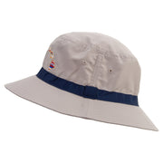 Hawaii Map State Flag Symbol Embroidered Oversized Water Repellent Brushed Golf Hat - Khaki-Navy XL