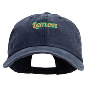 Lemon Text Cotton Twill Premium Pigment Dyed Cap - Navy OSFM