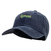 Lemon Text Cotton Twill Premium Pigment Dyed Cap - Navy OSFM