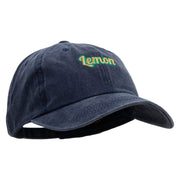 Lemon Text Cotton Twill Premium Pigment Dyed Cap - Navy OSFM