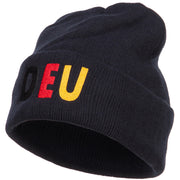 Germany DEU Flag Embroidered Long Beanie