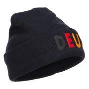 Germany DEU Flag Embroidered Long Beanie