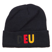 Germany DEU Flag Embroidered Long Beanie