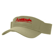 Nashville Skyline Embroidered Cotton Twill Sun Visor - Khaki OSFM