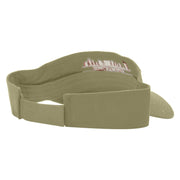 Nashville Skyline Embroidered Cotton Twill Sun Visor - Khaki OSFM