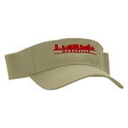 Nashville Skyline Embroidered Cotton Twill Sun Visor - Khaki OSFM