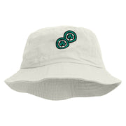 Lucky Coins Embroidered Pigment Dyed Bucket Hat - White OSFM