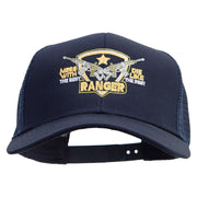 Ranger Mess with The Best Die Like The Rest Five Panels Pro Style Trucker Mesh Cap - Navy OSFM