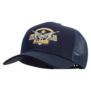 Ranger Mess with The Best Die Like The Rest Five Panels Pro Style Trucker Mesh Cap - Navy OSFM