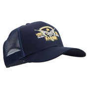 Ranger Mess with The Best Die Like The Rest Five Panels Pro Style Trucker Mesh Cap - Navy OSFM