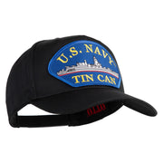 U.S. Navy TIN CAN Blue Patched Solid Cotton Twill 5 Panel Prostyle Snap Cap - Black OSFM